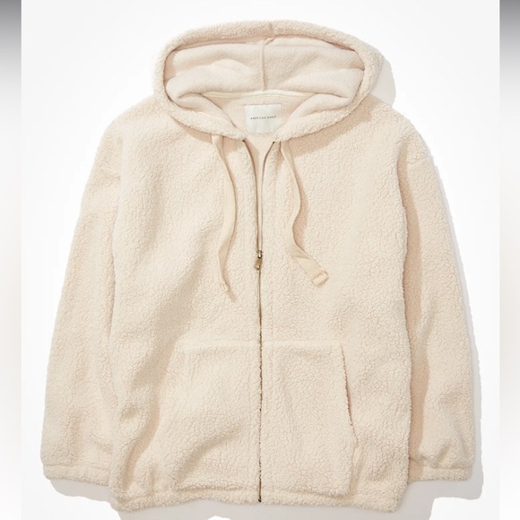 American Eagle Sherpa Zip Up Hoodie - Picture 3 of 7
